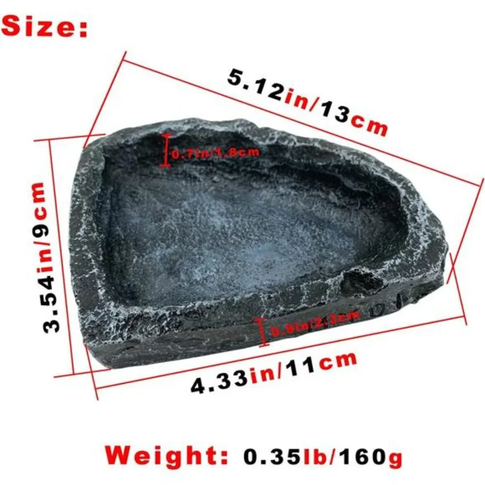 2 Pack Reptile Feeding Dish Corner Bowl, Reptile Water Dish Food Bowl, Reptile